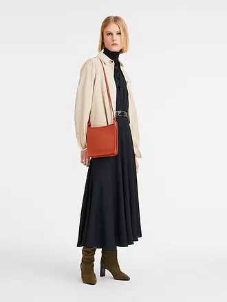 LONGCHAMP | Le Foulonné Umhängetasche mit Reißverschluss Small, Nude | rot